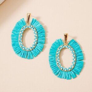 Elegant Turquoise Fringe Earrings